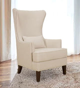 Volvo High Back Wing Chair In Silver Color - Luxe Maple
