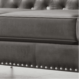 Lotus Grey Chesterfield Sectional Sofa Set - Luxe Maple