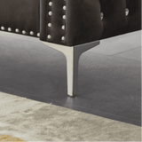 Lotus Grey Chesterfield Sectional Sofa Set - Luxe Maple