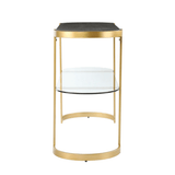 Ronak Golden Console Table - Stainless Steel - Luxe Maple