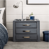 Frankie Upholstered 3 Drawer Bedside