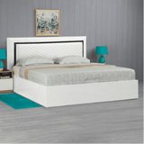 Helen PU Polish Bed in White Color - Luxe Maple