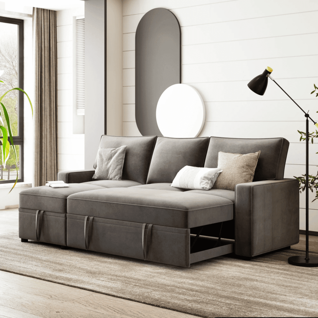 Yolo Sofa Cum Bed in Grey - Luxe Maple