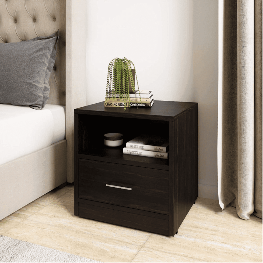 Rocco Engineered Wood Wenge Finish Bedside Table