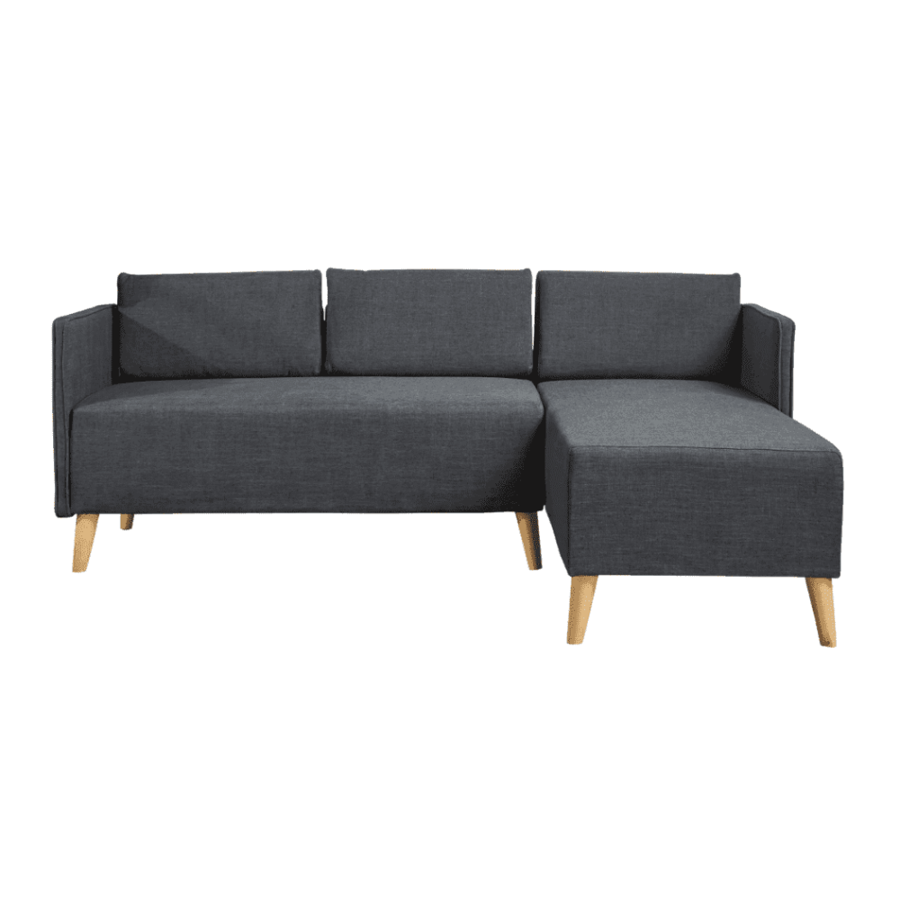 Augusto Mid-century Modern Fabric Chaise Sectional - Luxe Maple