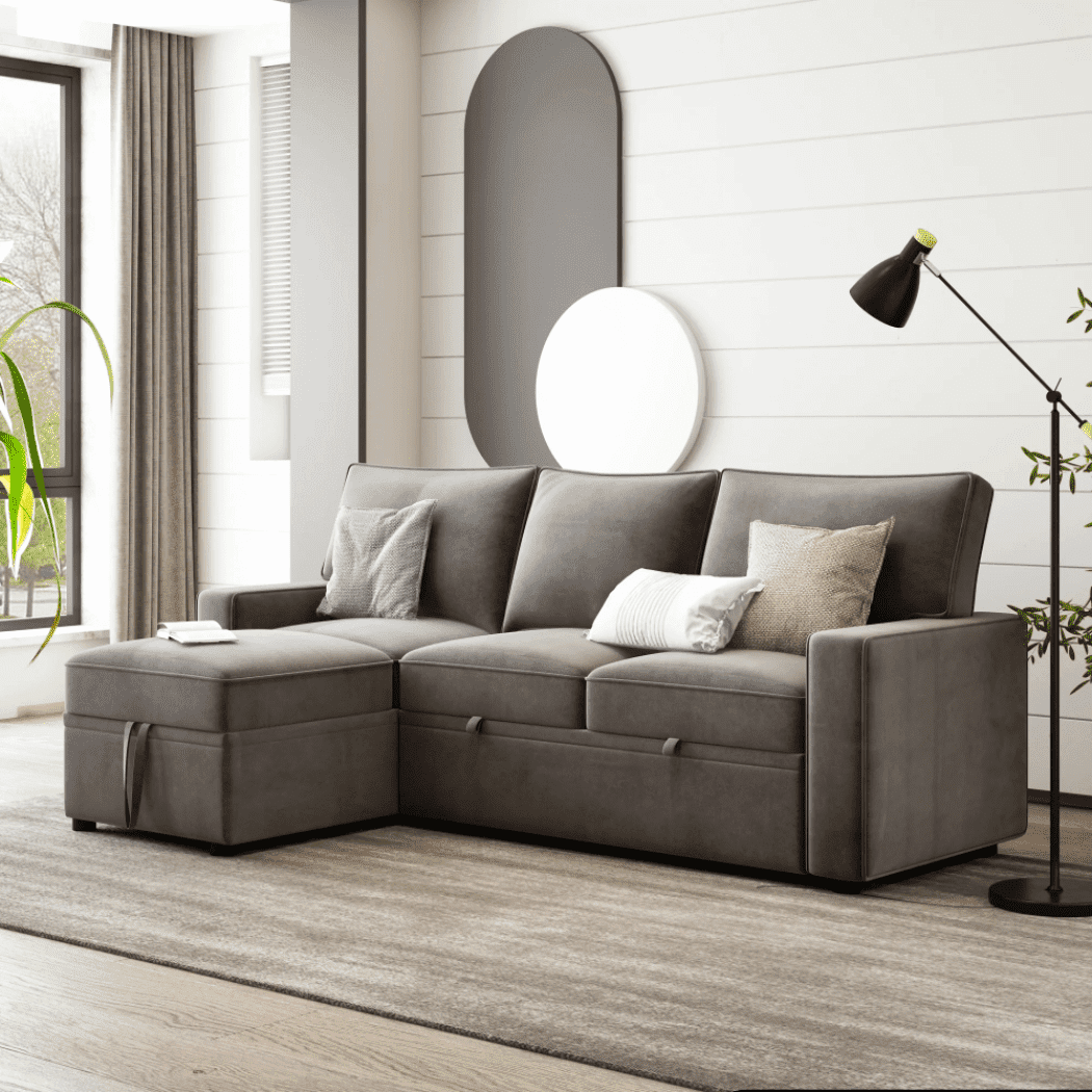 Yolo Sofa Cum Bed in Grey - Luxe Maple