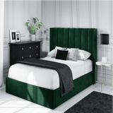 Uniline Pro Luxury Upholstered Bed in Suede - Luxe Maple
