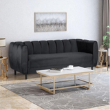 Bobran Modern Sofa Set in Suede - Luxe Maple
