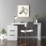 Cosco Study Table In White - Luxe Maple