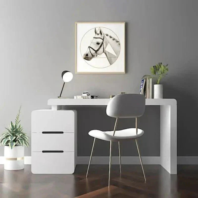 Cosco Study Table In White - Luxe Maple