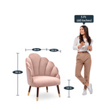 Peacock Suede Accent Chair - Luxe Maple