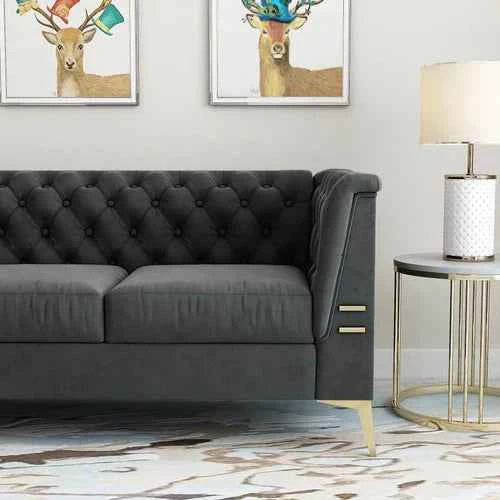 Loft Luxury Chesterfield Sofa Set in Suede