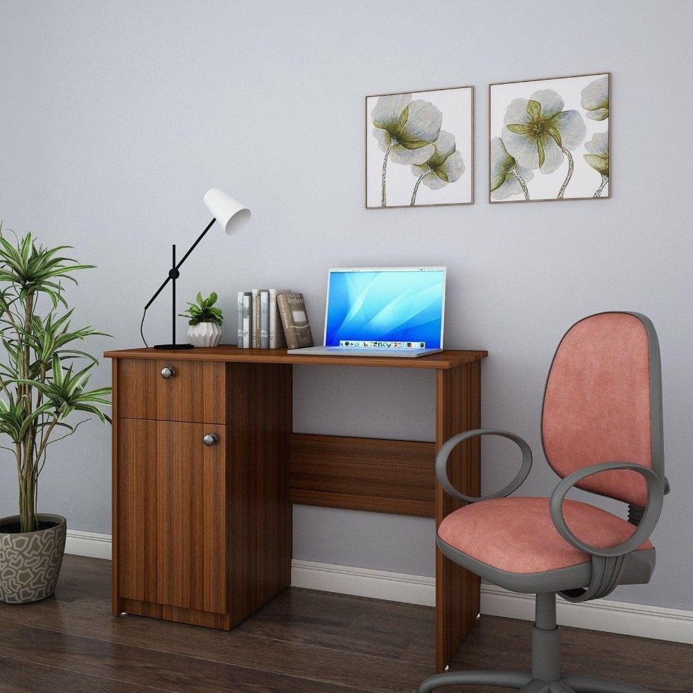 Clove Study Table in Walnut Colour - Luxe Maple
