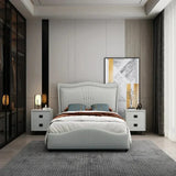 Trilif Luxury Upholstered Bed in Leatherette - Luxe Maple