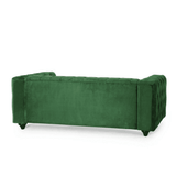 Sagawood Velvet Tufted Sofa Set - Luxe Maple