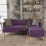 Augusto Mid-century Modern Fabric Chaise Sectional - Luxe Maple