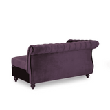 Amberside Suede Tufted Chesterfield Sectional Sofa - Luxe Maple