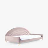 Pink Moon Upholstered Luxury Bed In Suede - Luxe Maple