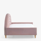 Pink Moon Upholstered Luxury Bed In Suede - Luxe Maple