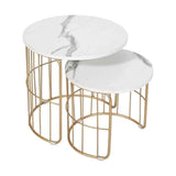 Nature Lover Golden Nesting Table Set of Two - Center Table
