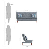 Robin Sofa Cum Bed in Grey Color - Luxe Maple