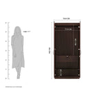 Rolex Engineered Wood Wardrobe 2 Doors - Luxe Maple