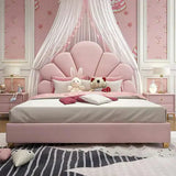 Dolcy Upholstered Kids Bed Without Storage in Suede - Luxe Maple