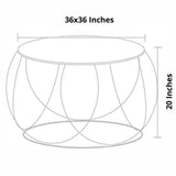 Rolvo Center Table in Gold Finish - Luxe Maple