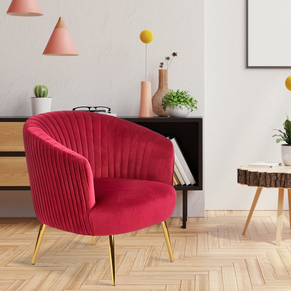Texo Upholstered Accent Chair in Suede - Luxe Maple
