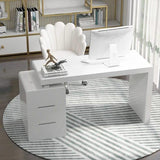 Cosco Study Table In White - Luxe Maple