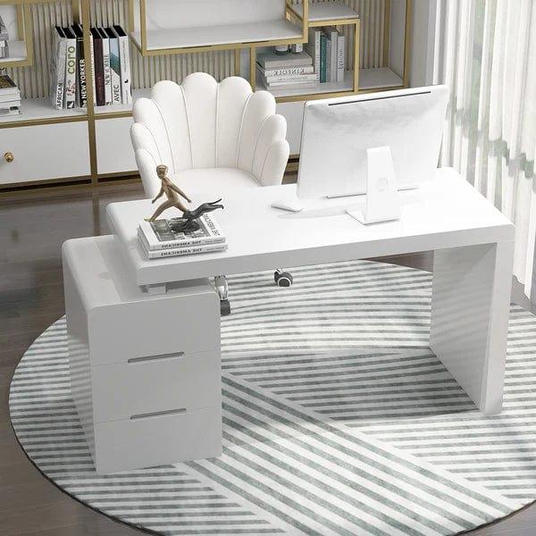 Cosco Study Table In White - Luxe Maple