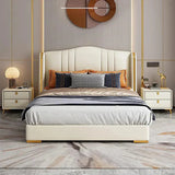 Rolex Luxury Upholstered Bed in Leatherette - Luxe Maple