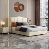 Rolex Luxury Upholstered Bed in Leatherette - Luxe Maple