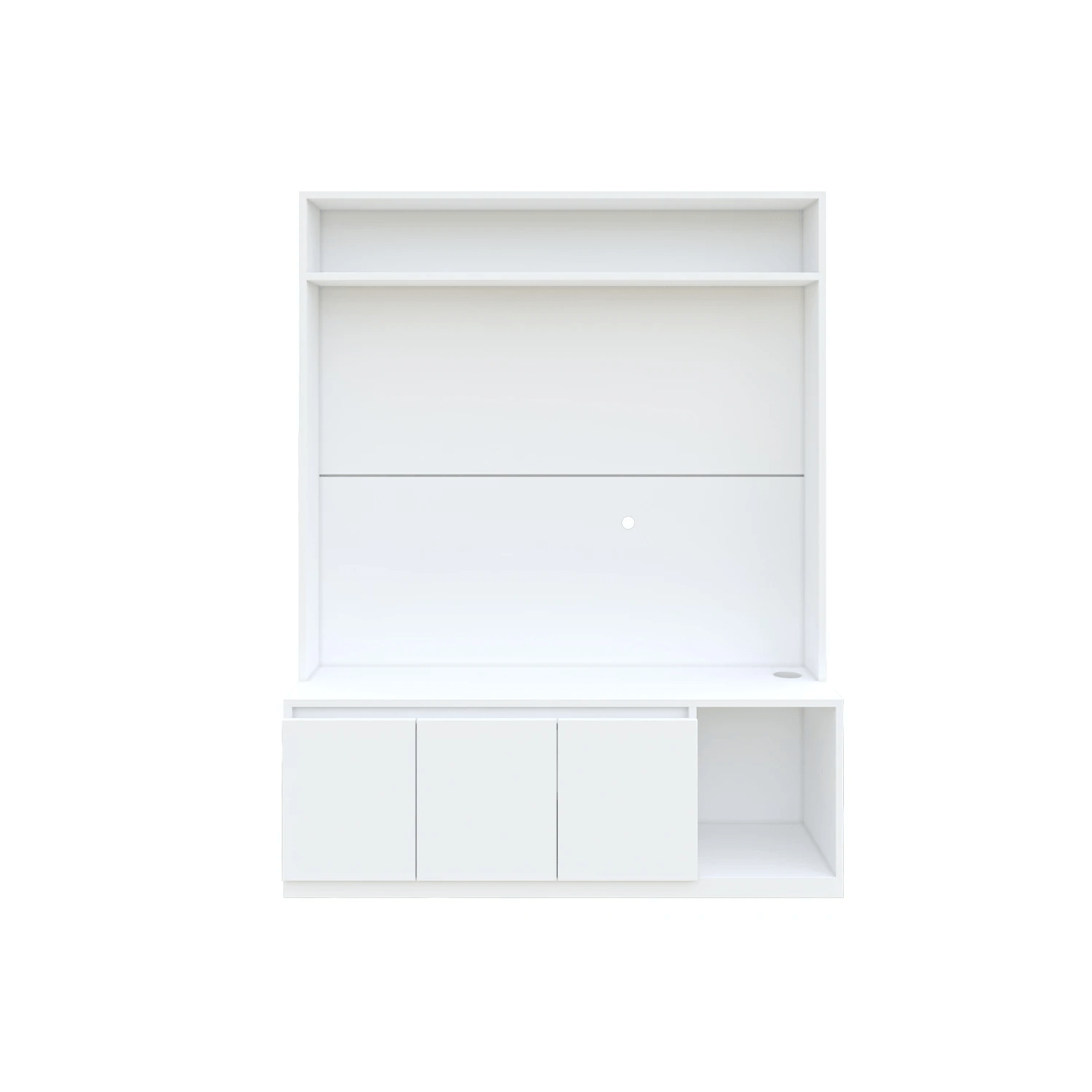 Union TV Unit- Frosty White - Luxe Maple