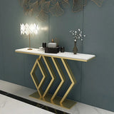 Pasco Golden Console Table - Stainless Steel - Luxe Maple