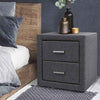 Atris Fabric Bedside Table with 2 Drawers