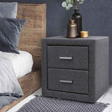 Atris Fabric Bedside Table with 2 Drawers