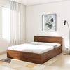 Solimo Wooden Bed in Walnut Colour With Storage - Luxe Maple