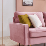 Block Down Straight Line Sofa Set - Luxe Maple