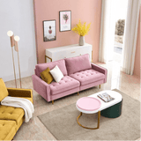 Block Down Straight Line Sofa Set - Luxe Maple