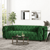 Sagawood Velvet Tufted Sofa Set - Luxe Maple