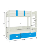 Adona Bunk Bed In White - Luxe Maple
