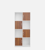 Akaya Bookshelf In White & Walnut - Luxe Maple - Luxe Maple