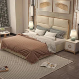 American Luxury Upholstered Bed in Suede | Premium Designer Bed - Luxe Maple