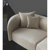 Remix Premium Upholstered Curved Sofa - Luxe Maple