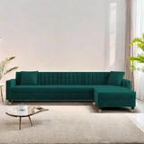 Bosco Luxury Sectional Sofa in Suede | Modern L Shape Sofa - Luxe Maple