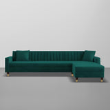 Bosco Luxury Sectional Sofa in Suede | Modern L Shape Sofa - Luxe Maple