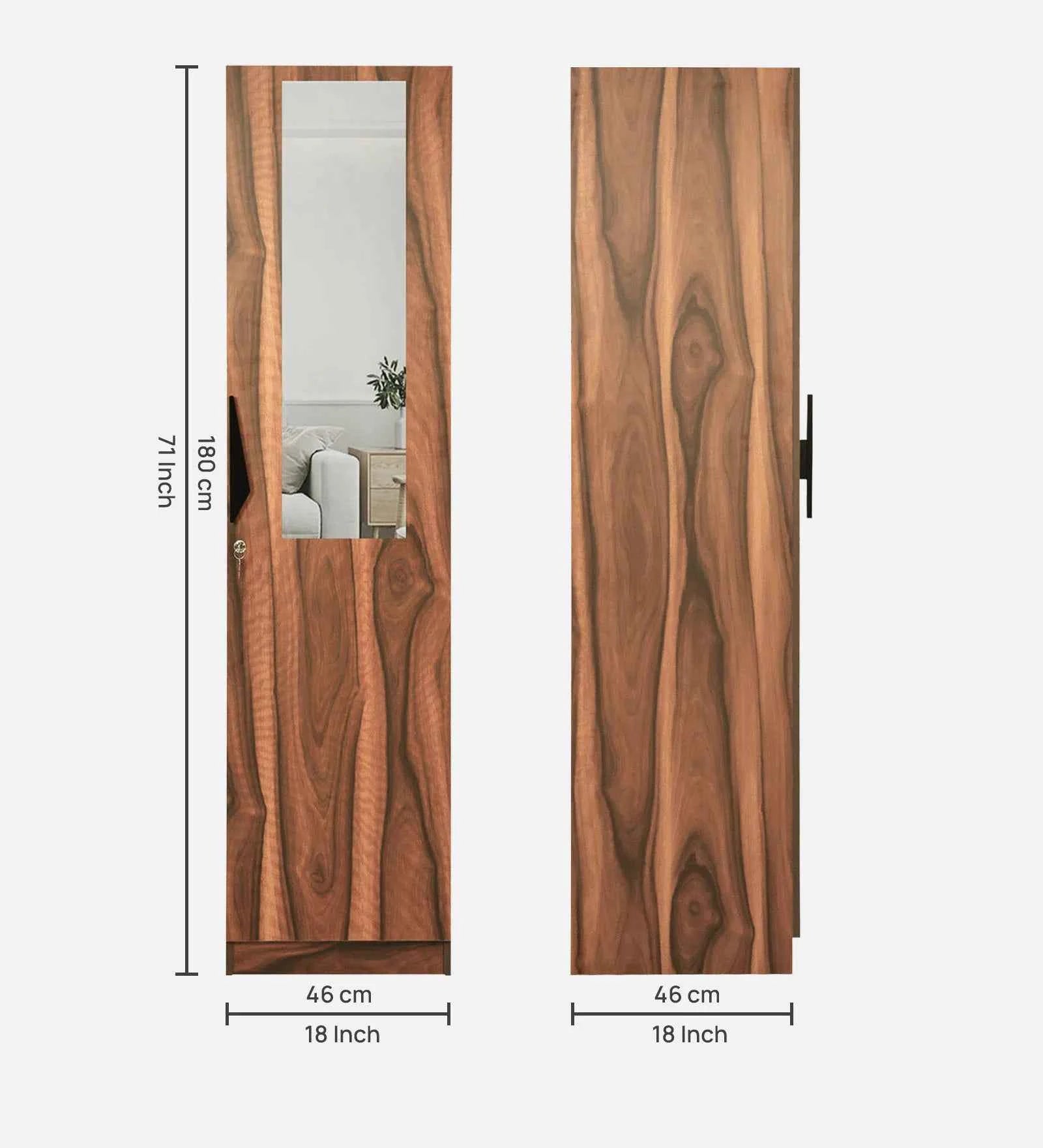 Bravo 1 Door Wardrobe In Sheesham Finish - Luxe Maple