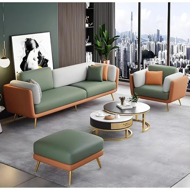 Bubbly Premium Sofa Set in Leatherette | Luxury Modern Living Room Sofa - Luxe Maple