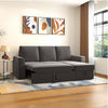 Casper Sectional Sofa Cum Bed In Grey Suede - Luxe Maple